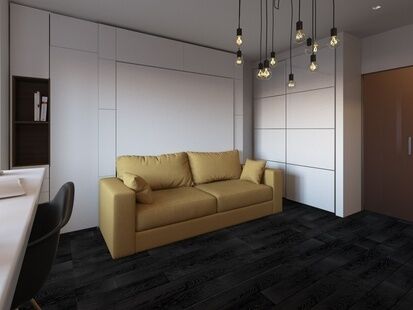 Фото № 4: Дизайн-проект однокомнатной квартиры 37.74  м² Стиль Лофт для одноуровневого дома