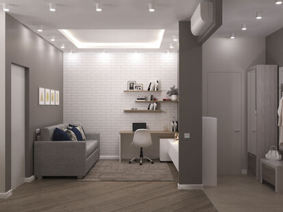 Фото № 5: Дизайн-проект двухкомнатной квартиры 51.7  м² Стиль Контемпорари для ЖК Московский