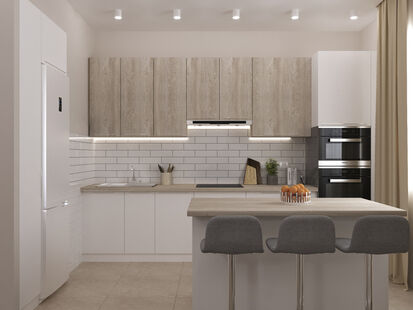 Фото № 2: Дизайн-проект двухкомнатной квартиры 51.7  м² Стиль Контемпорари для ЖК Московский