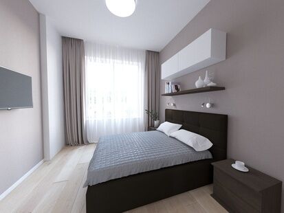 Фото № 2: Дизайн-проект однокомнатной квартиры 40.72  м² Стиль Минимализм для ЖК Московский