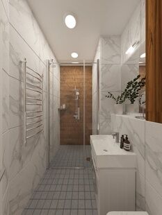 Фото № 4: Дизайн-проект однокомнатной квартиры 40.72  м² Стиль Минимализм для ЖК Московский