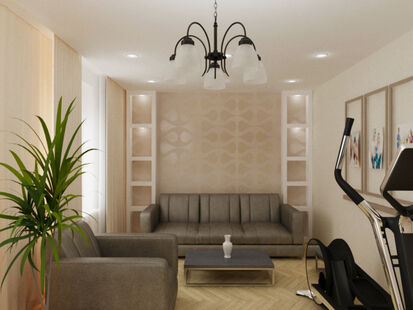 Фото № 2: Дизайн-проект трехкомнатной квартиры 77.99  м² Стиль Контемпорари для ЖК Московский