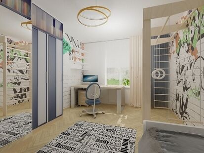 Фото № 3: Дизайн-проект трехкомнатной квартиры 77.99  м² Стиль Контемпорари для ЖК Московский