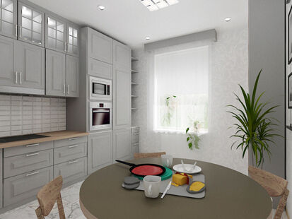 Фото № 4: Дизайн-проект трехкомнатной квартиры 77.99  м² Стиль Контемпорари для ЖК Московский