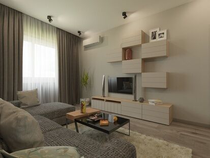 Фото № 5: Дизайн-проект однокомнатной квартиры 41.85  м² Стиль Модернизм для ЖК Гарантия