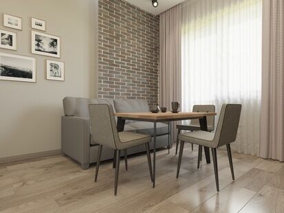 Фото № 3: Дизайн-проект однокомнатной квартиры 41.85  м² Стиль Модернизм для ЖК Гарантия