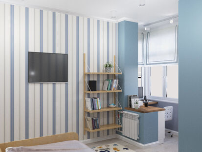 Фото № 1: Дизайн-проект трехкомнатной квартиры 48.7  м² Скандинавский стиль для ЖК Пятницкие кварталы