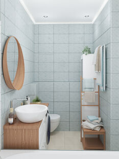 Фото № 6: Дизайн-проект трехкомнатной квартиры 48.7  м² Скандинавский стиль для ЖК Пятницкие кварталы