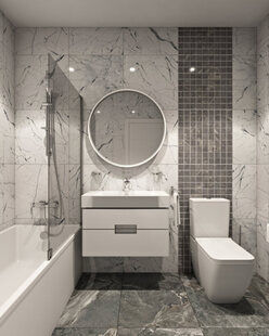 Фото № 3: Дизайн-проект однокомнатной квартиры 48.7  м² Современный стиль для ЖК Рождественский