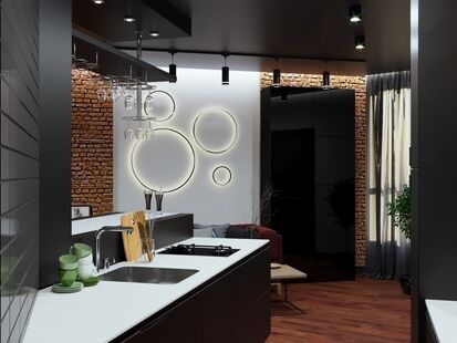 Фото № 6: Дизайн-проект трехкомнатной квартиры 103.0  м² Стиль Эклектика для ЖК Московский