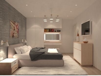 Фото № 4: Дизайн-проект трехкомнатной квартиры 74.02  м² Стиль Контемпорари для ЖК Московский