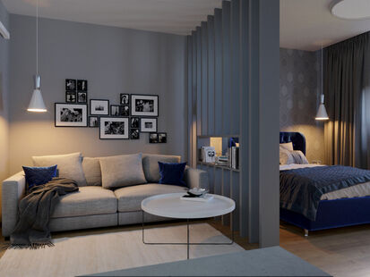 Фото № 3: Дизайн-проект двухкомнатной квартиры 80.61  м² Стиль Модернизм для ЖК Московский