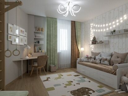 Фото № 2: Дизайн-проект двухкомнатной квартиры 80.61  м² Стиль Модернизм для ЖК Московский