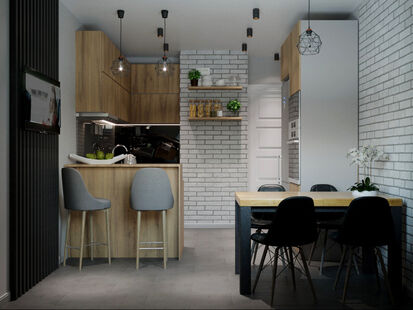 Фото № 5: Дизайн-проект двухкомнатной квартиры 80.61  м² Стиль Модернизм для ЖК Московский