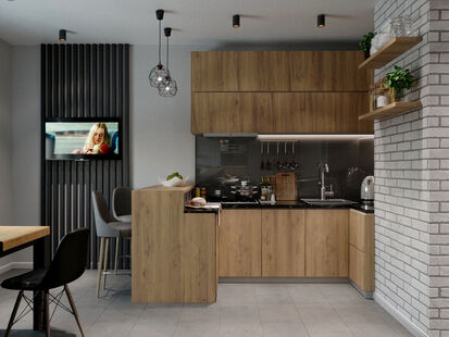 Фото № 4: Дизайн-проект двухкомнатной квартиры 80.61  м² Стиль Модернизм для ЖК Московский