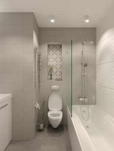 Фото № 6: Дизайн-проект двухкомнатной квартиры 80.61  м² Стиль Модернизм для ЖК Московский