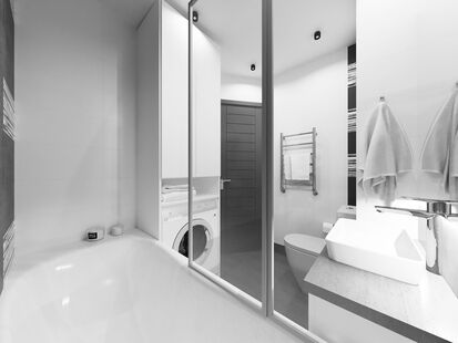 Фото № 3: Дизайн-проект двухкомнатной квартиры 54.57  м² Стиль Минимализм для ЖК Московский