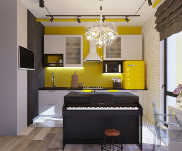 Фото № 1: Дизайн-проект квартиры-студии 25.1  м² Стиль поп-арт для ЖК Московский