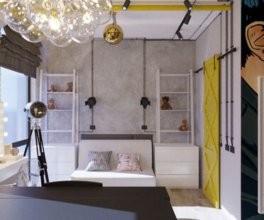 Фото № 6: Дизайн-проект квартиры-студии 25.1  м² Стиль поп-арт для ЖК Московский