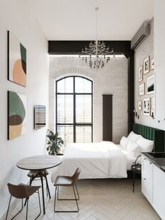 Фото № 1: Дизайн-проект квартиры-студии 18.33  м² Стиль Эклектика для ЖК Московский