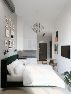 Фото № 2: Дизайн-проект квартиры-студии 18.33  м² Стиль Эклектика для ЖК Московский