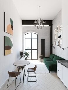 Фото № 5: Дизайн-проект квартиры-студии 18.33  м² Стиль Эклектика для ЖК Московский