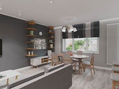 Фото № 1: Дизайн-проект четырехкомнатной квартиры 106.0  м² Скандинавский стиль для ЖК Московский