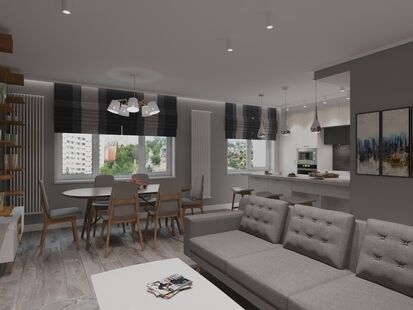 Фото № 2: Дизайн-проект четырехкомнатной квартиры 106.0  м² Скандинавский стиль для ЖК Московский