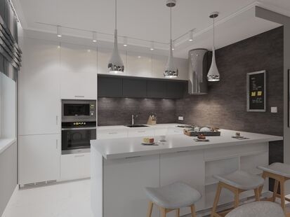 Фото № 4: Дизайн-проект четырехкомнатной квартиры 106.0  м² Скандинавский стиль для ЖК Московский