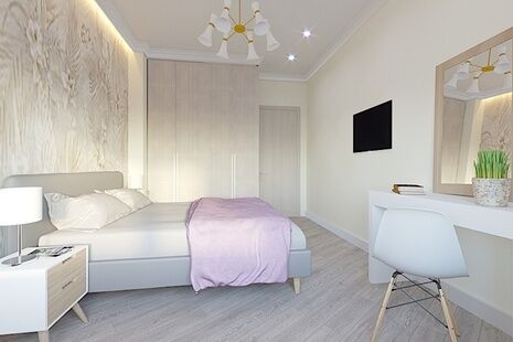 Фото № 3: Дизайн-проект двухкомнатной квартиры 77.99  м² Стиль Модернизм для ЖК Московский