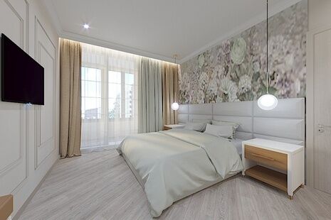 Фото № 4: Дизайн-проект двухкомнатной квартиры 77.99  м² Стиль Модернизм для ЖК Московский