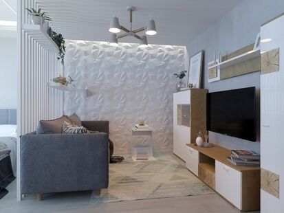 Фото № 1: Дизайн-проект двухкомнатной квартиры 53.7  м² Скандинавский стиль для ЖК Московский