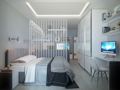 Фото № 5: Дизайн-проект двухкомнатной квартиры 53.7  м² Скандинавский стиль для ЖК Московский