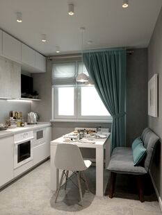 Фото № 3: Дизайн-проект двухкомнатной квартиры 53.7  м² Скандинавский стиль для ЖК Московский