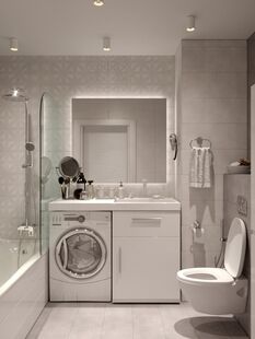 Фото № 6: Дизайн-проект двухкомнатной квартиры 53.7  м² Скандинавский стиль для ЖК Московский