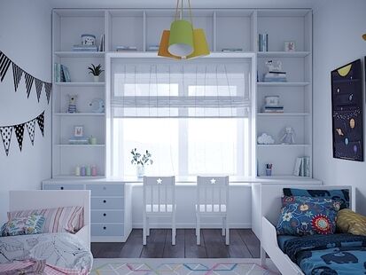 Фото № 4: Дизайн-проект трехкомнатной квартиры 89.4  м² Стиль Фьюжн для ЖК Московский