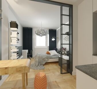 Фото № 3: Дизайн-проект квартиры-студии 30.2  м² Скандинавский стиль для ЖК Московский