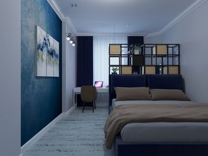 Фото № 6: Дизайн-проект однокомнатной квартиры 47.75  м² Стиль Модернизм для ЖК Московский