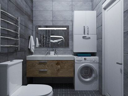 Фото № 2: Дизайн-проект однокомнатной квартиры 47.75  м² Стиль Модернизм для ЖК Московский