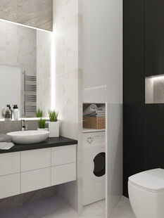 Фото № 5: Дизайн-проект двухкомнатной квартиры 48.4  м² Стиль Минимализм для ЖК Московский