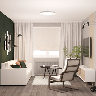 Фото № 3: Дизайн-проект однокомнатной квартиры 31.34  м² Скандинавский стиль для ЖК Новое Горелово