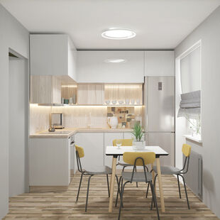 Фото № 4: Дизайн-проект однокомнатной квартиры 31.34  м² Скандинавский стиль для ЖК Новое Горелово