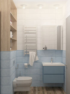 Фото № 5: Дизайн-проект однокомнатной квартиры 31.34  м² Скандинавский стиль для ЖК Новое Горелово