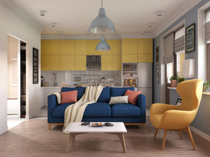 Фото № 1: Дизайн-проект трехкомнатной квартиры 72.0  м² Скандинавский стиль для ЖК Московский