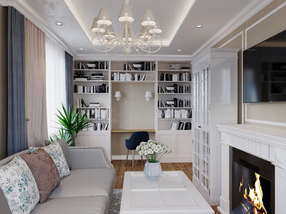 Фото № 3: Дизайн-проект двухкомнатной квартиры 67.2  м² Стиль Современная классика для ЖК Московский