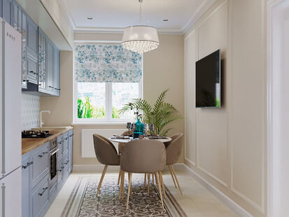 Фото № 4: Дизайн-проект двухкомнатной квартиры 67.2  м² Стиль Современная классика для ЖК Московский