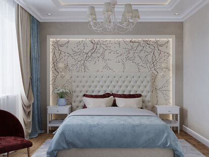 Фото № 6: Дизайн-проект двухкомнатной квартиры 67.2  м² Стиль Современная классика для ЖК Московский