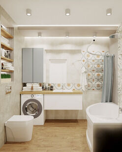 Фото № 5: Дизайн-проект двухкомнатной квартиры 67.2  м² Стиль Современная классика для ЖК Московский