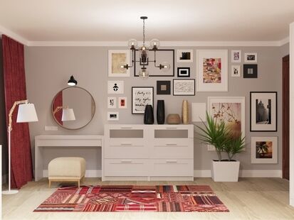 Фото № 5: Дизайн-проект трехкомнатной квартиры 110.35  м² Стиль Контемпорари для ЖК Московский