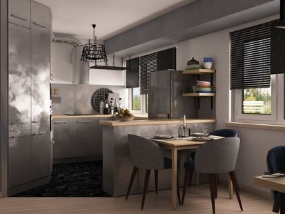 Фото № 5: Дизайн-проект трехкомнатной квартиры 71.2  м² Стиль Эклектика для ЖК Московский